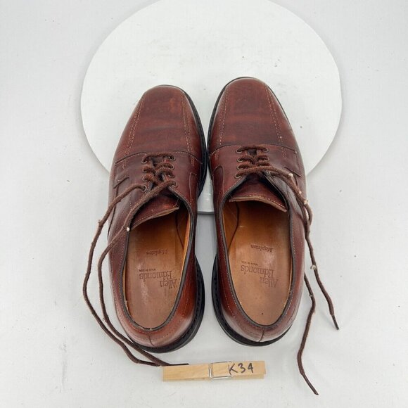 Allen Edmonds Mapleton Men Size 8.5D Brown Leather Bicycle Toe Derby Dress Shoes - Picture 12 of 14